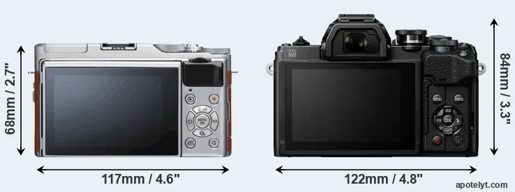 Comparison X-A5 or E-M10 IV rear