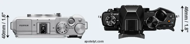 Compare X-A5 versus E-M10 top