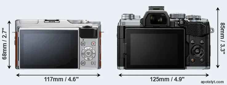Comparison X-A5 or E-M5 III rear