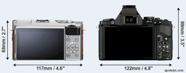 Comparison X-A5 or E-M5 rear