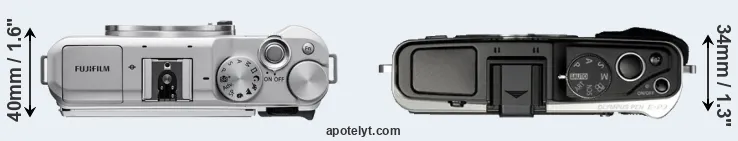 Compare X-A5 versus E-P3 top