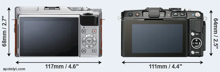 Comparison X-A5 or E-PL5 rear