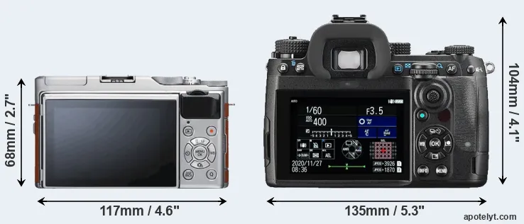 Comparison X-A5 or K-3 III rear