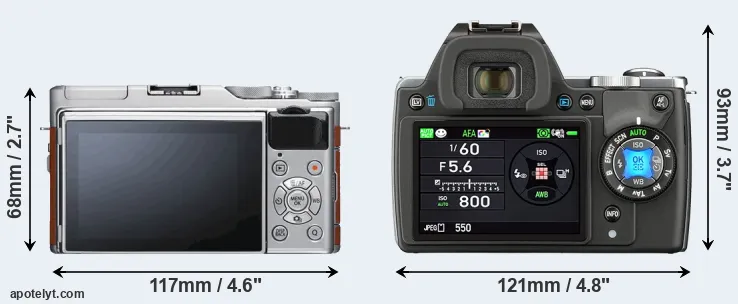 Comparison X-A5 or K-S1 rear