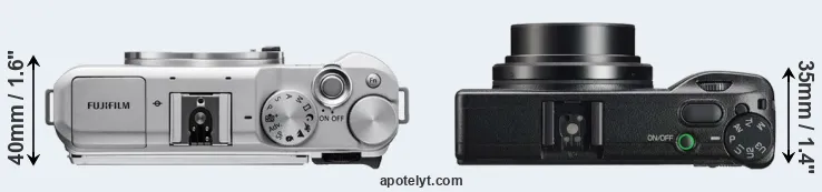 Compare X-A5 versus GR IIIx top