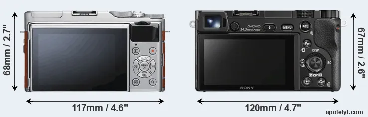 Comparison X-A5 or A6000 rear