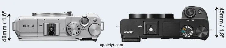Compare X-A5 versus A6000 top