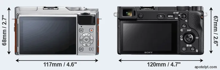 Comparison X-A5 or A6300 rear