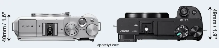 Compare X-A5 versus A6300 top