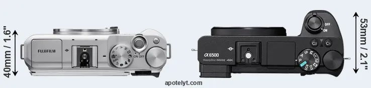 Compare X-A5 versus A6500 top