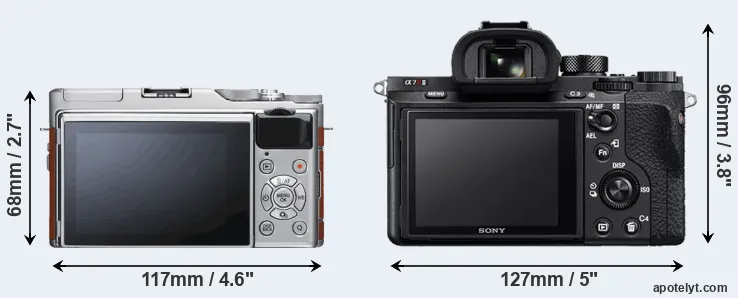 Comparison X-A5 or A7R II rear