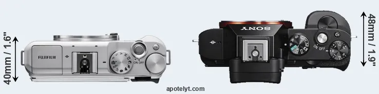 Compare X-A5 versus A7S top
