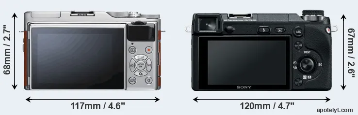 Comparison X-A5 or NEX-6 rear