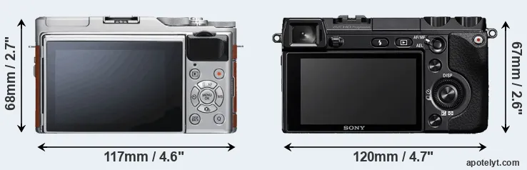 Comparison X-A5 or NEX-7 rear
