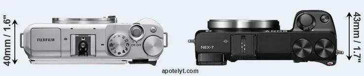 Compare X-A5 versus NEX-7 top