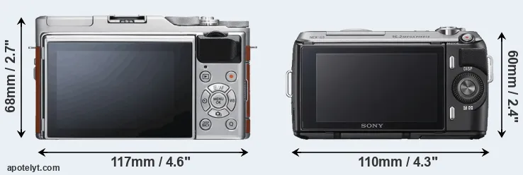 Comparison X-A5 or NEX-C3 rear