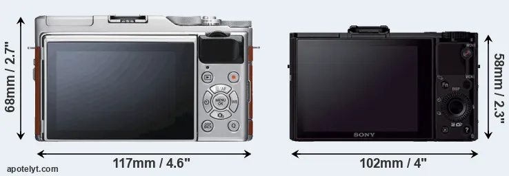 Comparison X-A5 or RX100 II rear