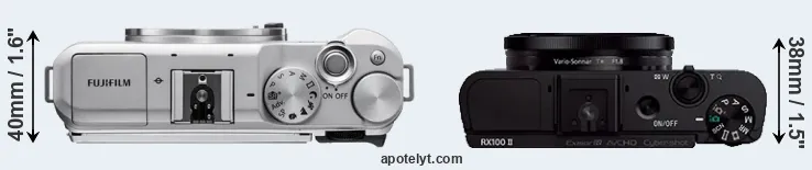 Compare X-A5 versus RX100 II top