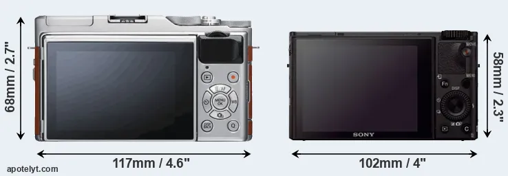 Comparison X-A5 or RX100 III rear