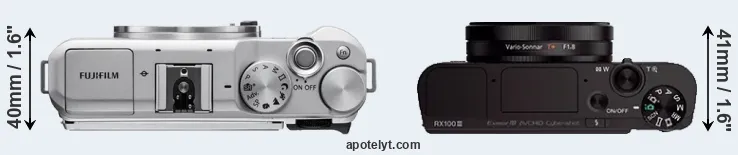 Compare X-A5 versus RX100 III top