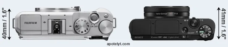 Compare X-A5 versus RX100 V top