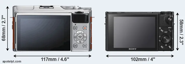 Comparison X-A5 or RX100 VI rear