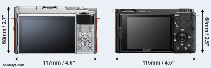 Comparison X-A5 or ZV-E10 rear