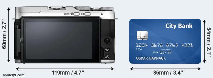 X-A7 and credit card rear side