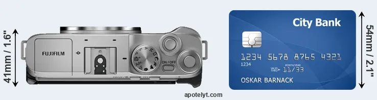 X-A7 versus credit card top view
