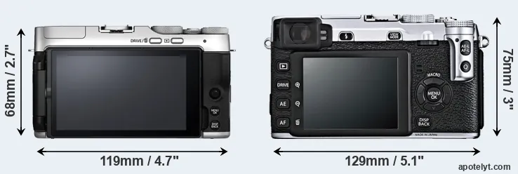 Comparison X-A7 or X-E1 rear
