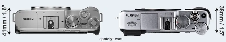 Compare X-A7 versus X-E1 top