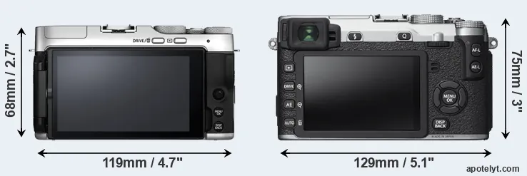 Comparison X-A7 or X-E2S rear