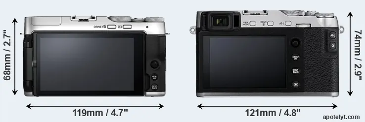 Comparison X-A7 or X-E3 rear