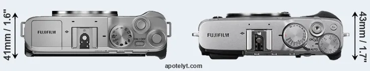 Compare X-A7 versus X-E3 top