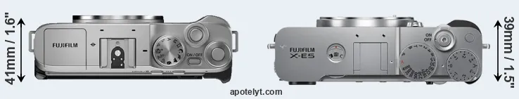 Compare X-A7 versus X-E5 top