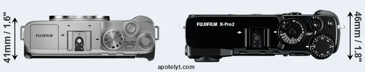 Compare X-A7 versus X-Pro2 top