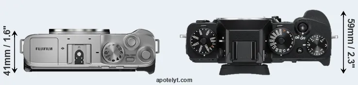 Compare X-A7 versus X-T3 top