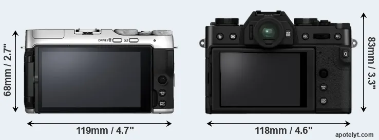 Comparison X-A7 or X-T30 II rear