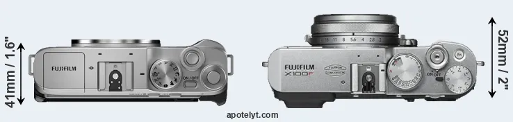 Compare X-A7 versus X100F top