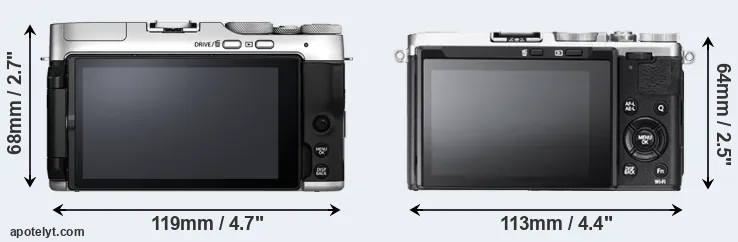 Comparison X-A7 or X70 rear