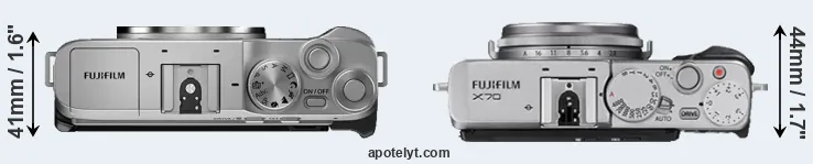 Compare X-A7 versus X70 top