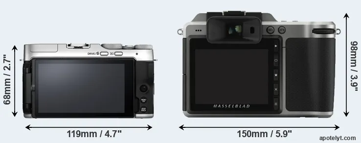 Comparison X-A7 or X1D rear
