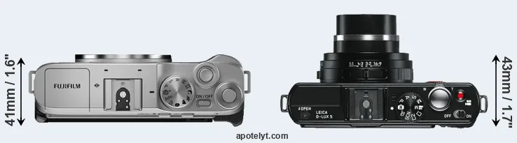 Compare X-A7 versus D-LUX 5 top