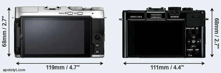 Comparison X-A7 or D-LUX 6 rear