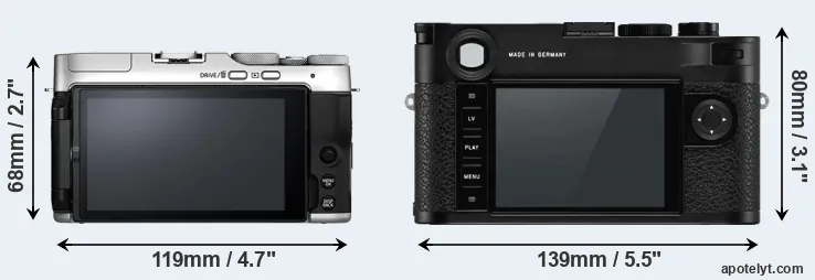 Comparison X-A7 or M10-P rear