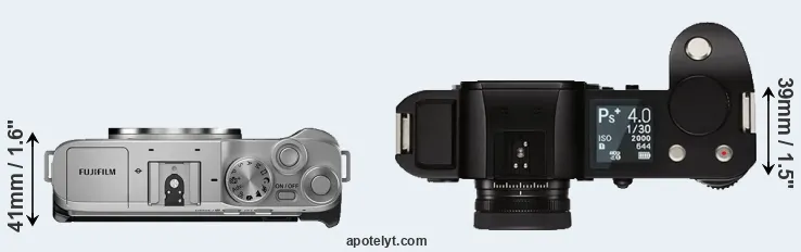 Compare X-A7 versus Leica SL top