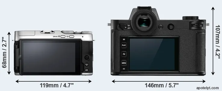 Comparison X-A7 or Leica SL2 rear