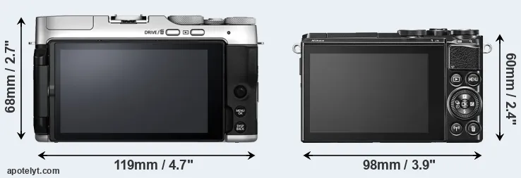 Comparison X-A7 or J5 rear