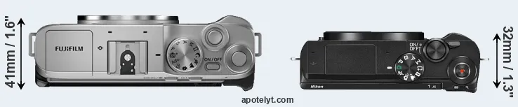 Compare X-A7 versus J5 top