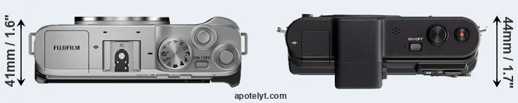 Compare X-A7 versus V1 top